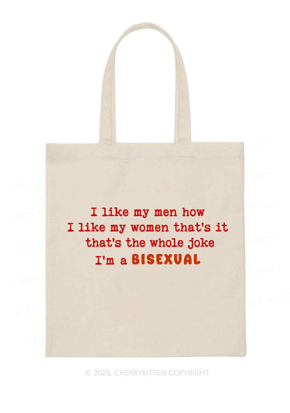 Im A Bisexual Pride Y2K Canvas Tote Bag Cherrykitten