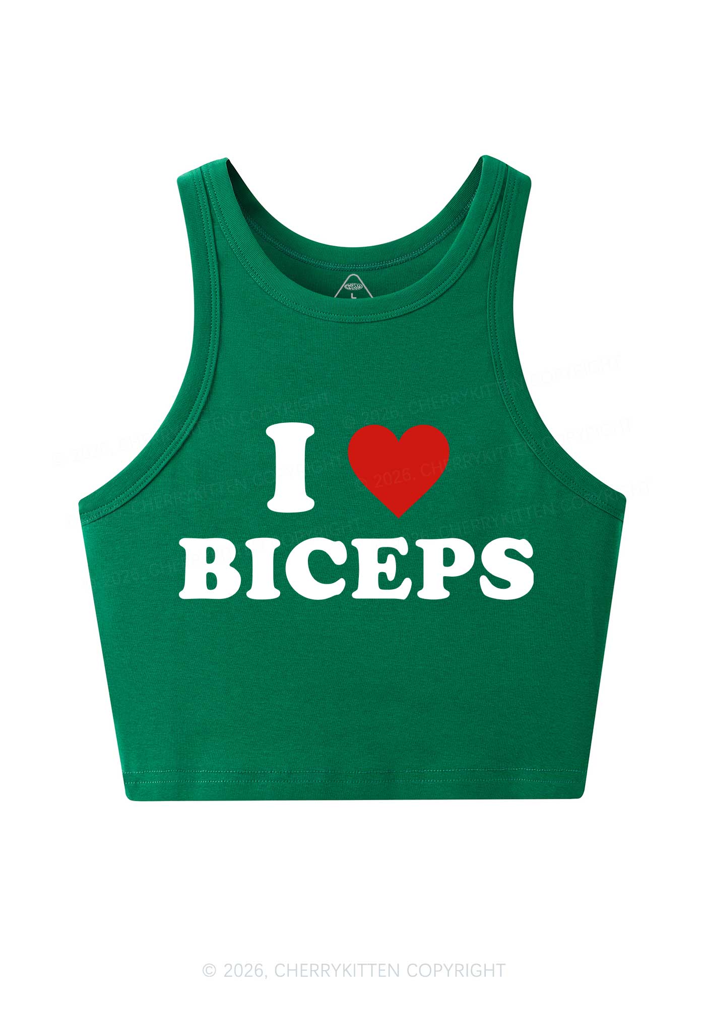 I Love Biceps Valentine's Day Y2K Crop Tank Top Cherrykitten