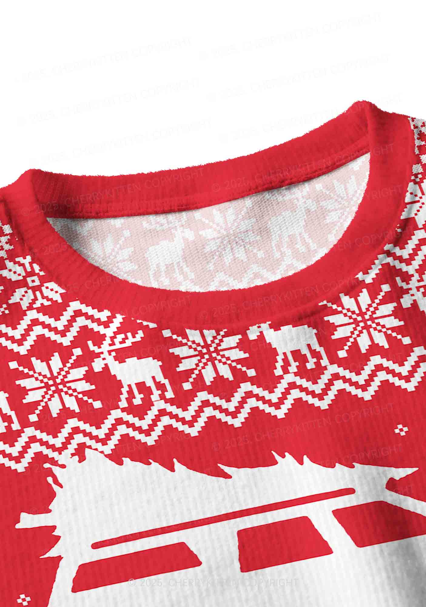 Hit Him Y2K Christmas Crop Knit Sweatshirt Cherrykitten