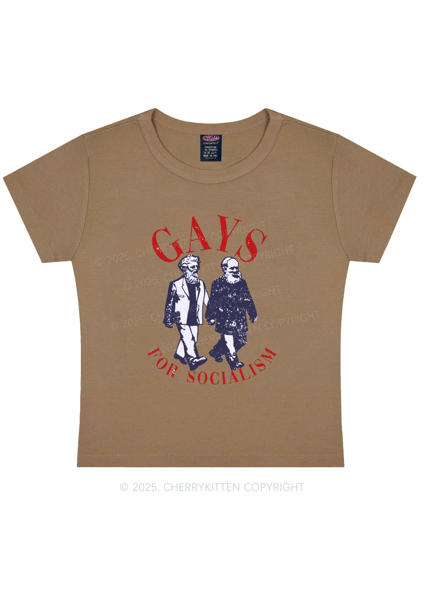 Gays For Socialism Pride Y2K Baby Tee Cherrykitten