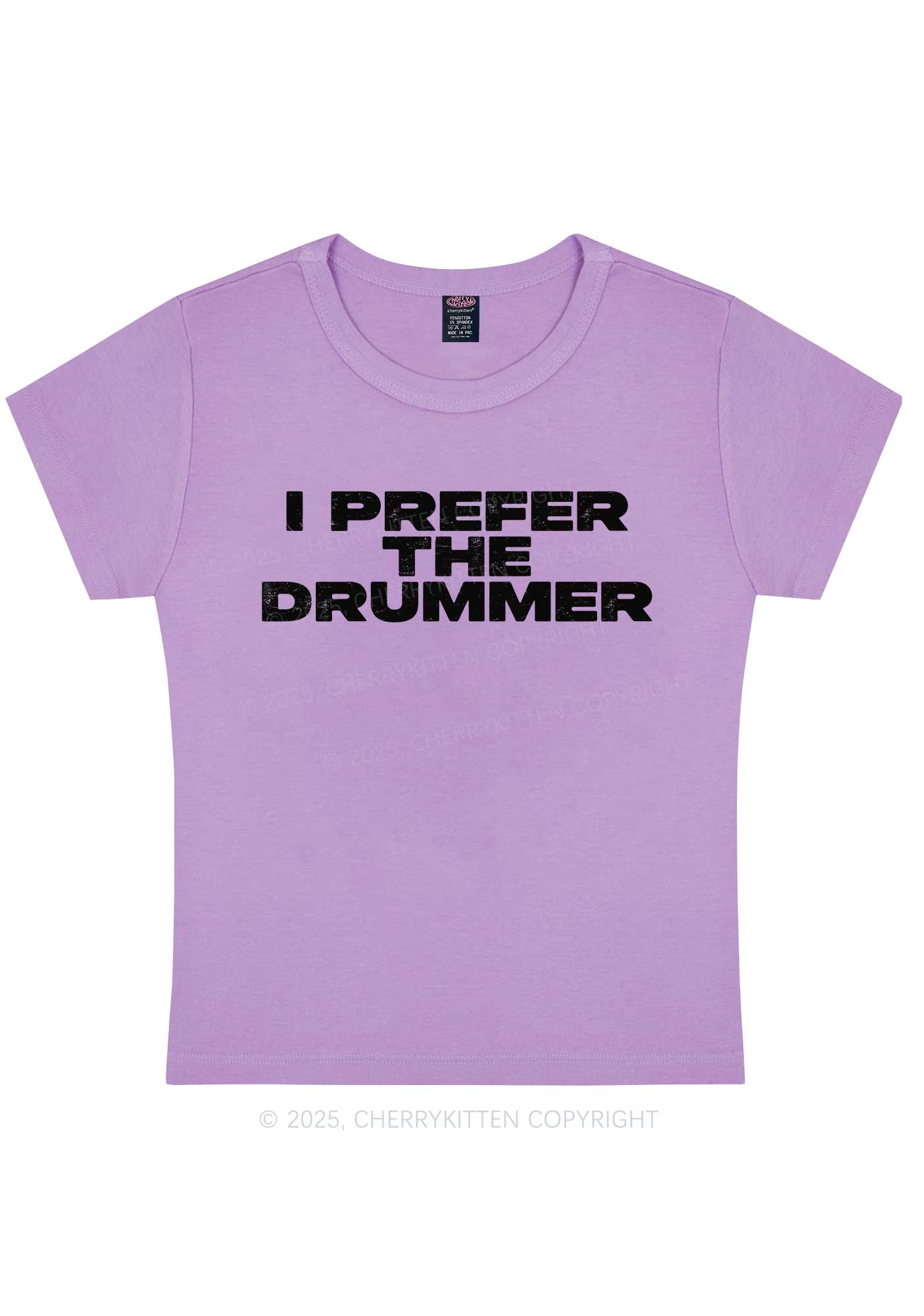 I Prefer The Drummer Y2K Baby Tee Cherrykitten