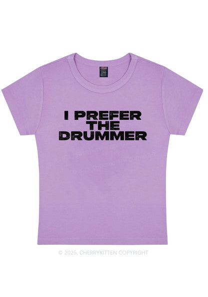 I Prefer The Drummer Y2K Baby Tee Cherrykitten