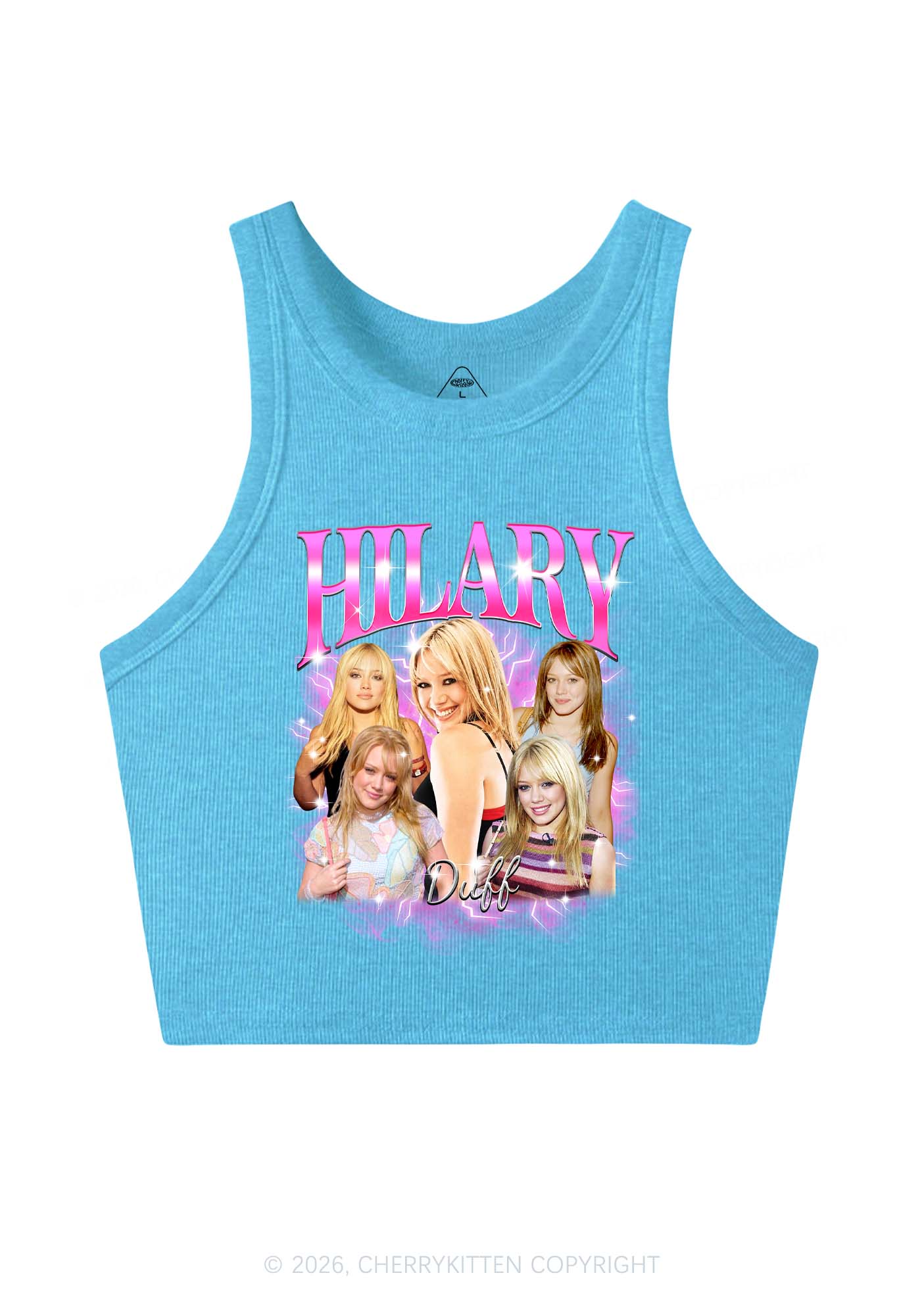 HD Pink Lightning Blonde Girl Y2K Crop Tank Top Cherrykitten