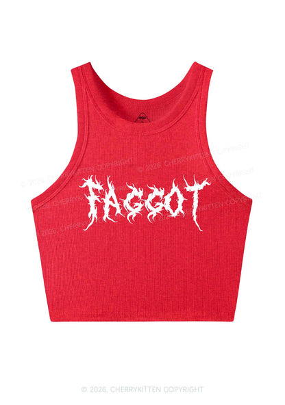 Punk Faggot Pride Y2K Crop Tank Top Cherrykitten