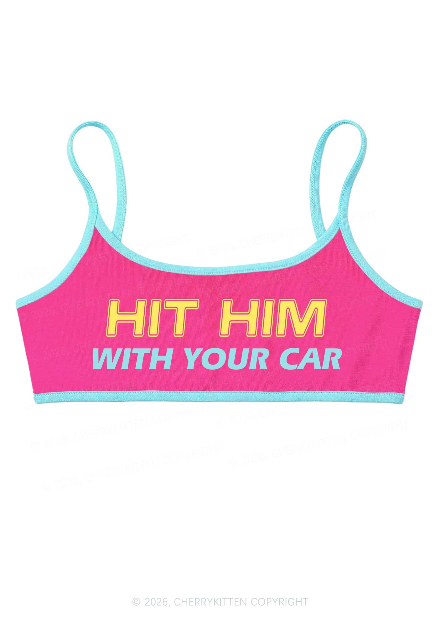 Hit Him With Your Car Y2K Super Crop Cami Cherrykitten
