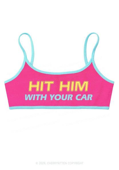 Hit Him With Your Car Y2K Super Crop Cami Cherrykitten