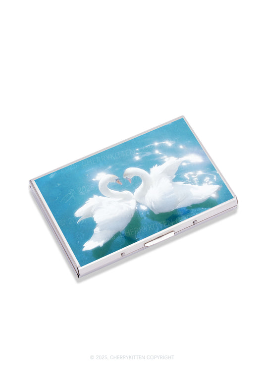 Swan Lovers Y2K Mirror Cigarette Case Cherrykitten