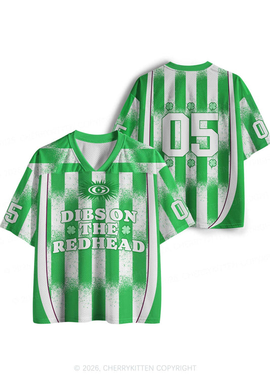 Custom Dibs On The Redhead St Patricks Y2K Sport Jersey Shirts Cherrykitten