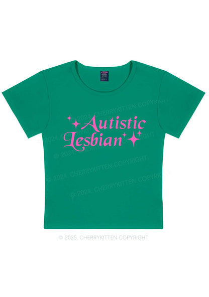 Autistic Lesbian Y2K Baby Tee Cherrykitten