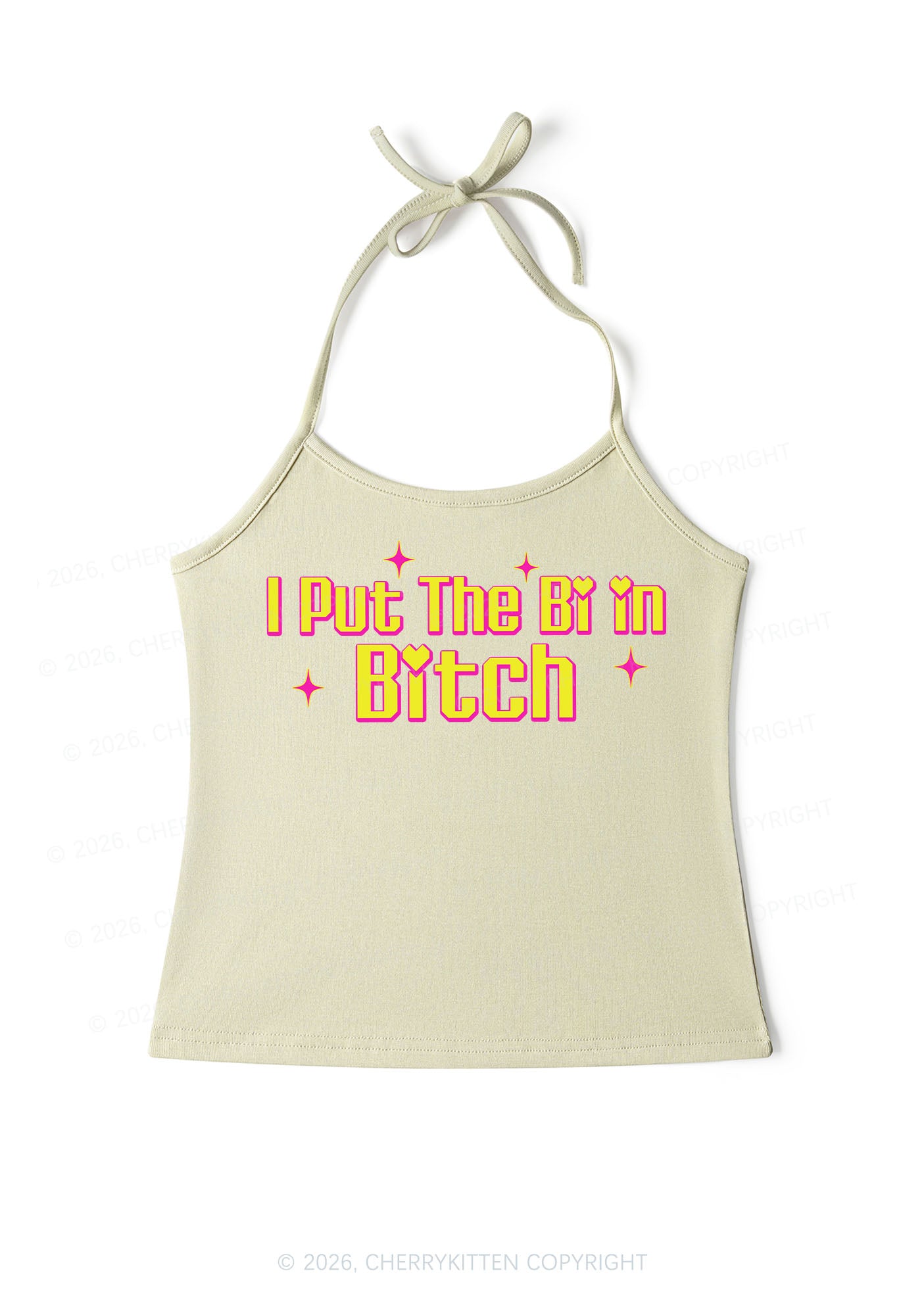 Put The Bi In Bxxch Pride Y2K Halter Neck Cami Cherrykitten