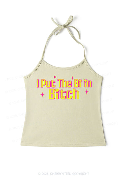 Put The Bi In Bxxch Pride Y2K Halter Neck Cami Cherrykitten