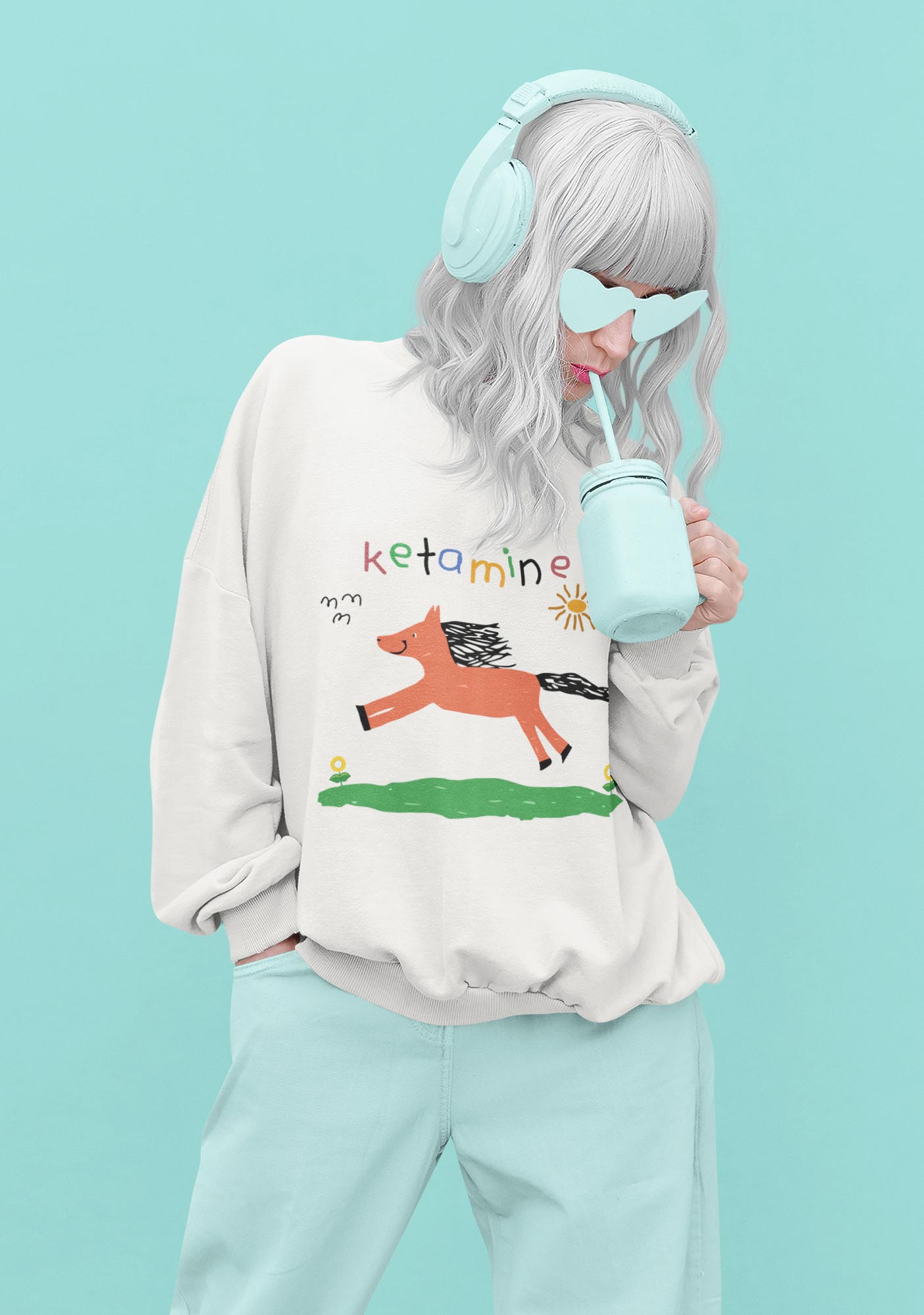 Orange Pony Y2K Sweatshirt
