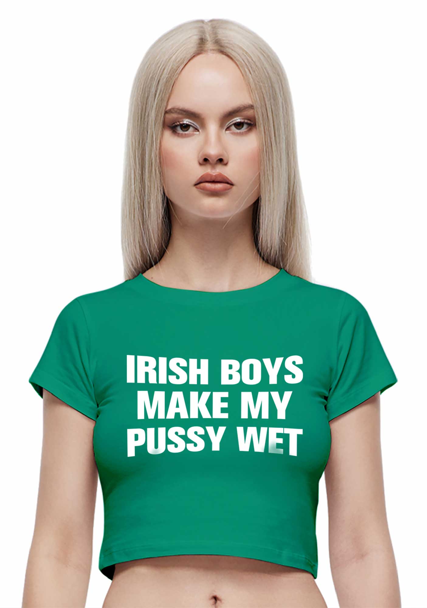 Irish Boys Make My Puxxy Wet St Patricks Y2K Baby Tee Cherrykitten
