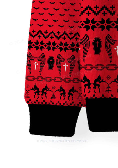 Cuntry Angle Y2K Christmas Knit Sweatshirt Cherrykitten