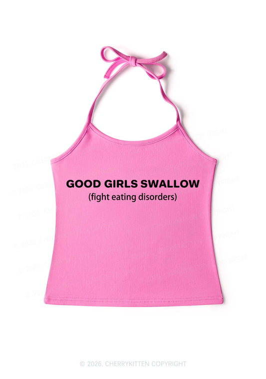 Good Girls Swallow Y2K Halter Neck Cami Cherrykitten