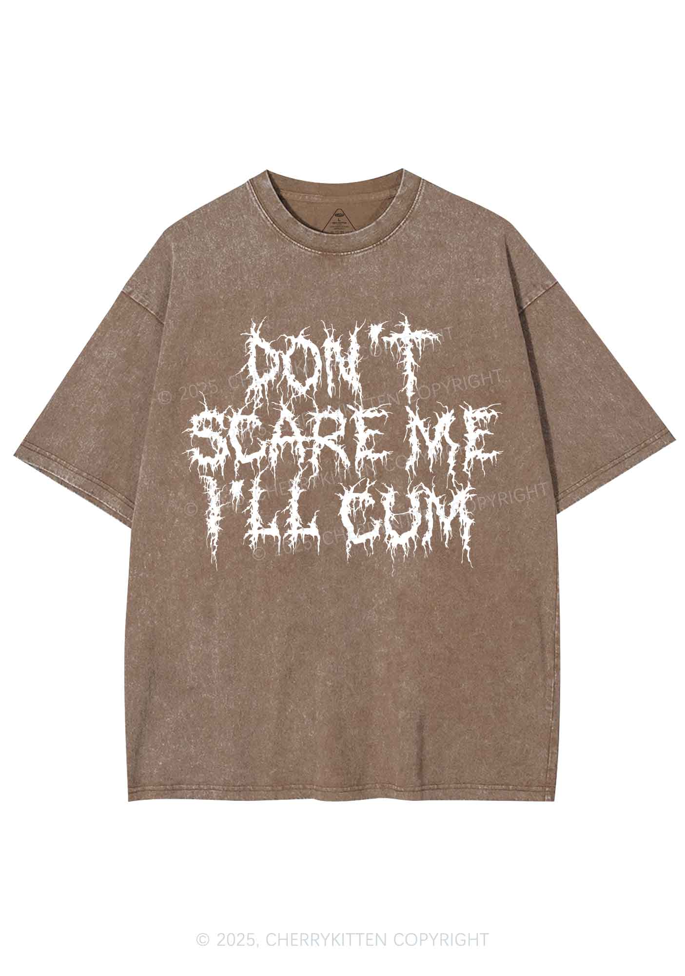 Halloween Dont Scare Me Cum Y2K Shirts Washed Tee Cherrykitten