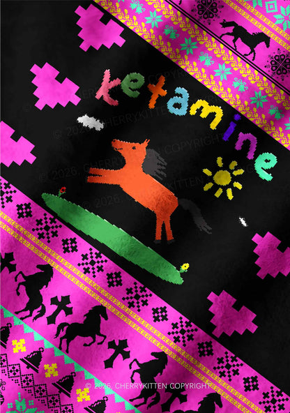 Orange Pony Y2K Pet Knit Sweatshirt Cherrykitten