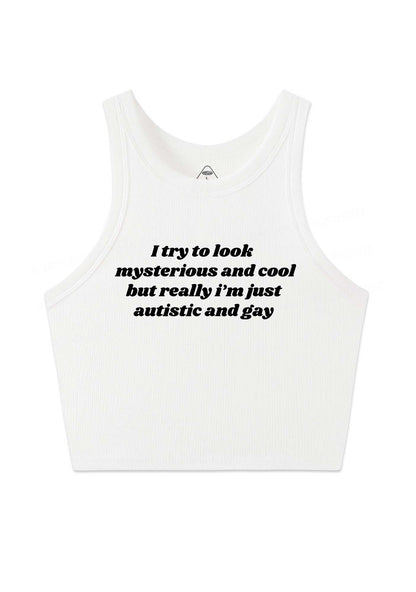 Im Just Autistic And Gay Pride Y2K Crop Tank Top Cherrykitten