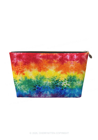Rainbow Leopard Tie Dye Pride Y2K Makeup Bag Cherrykitten