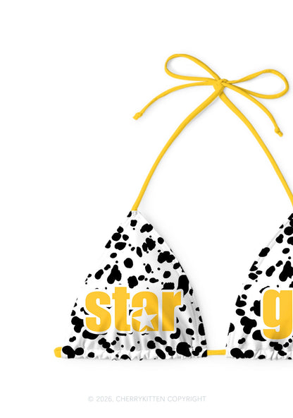 Spotted Star Girl Y2K Print Bikini Set Cherrykitten