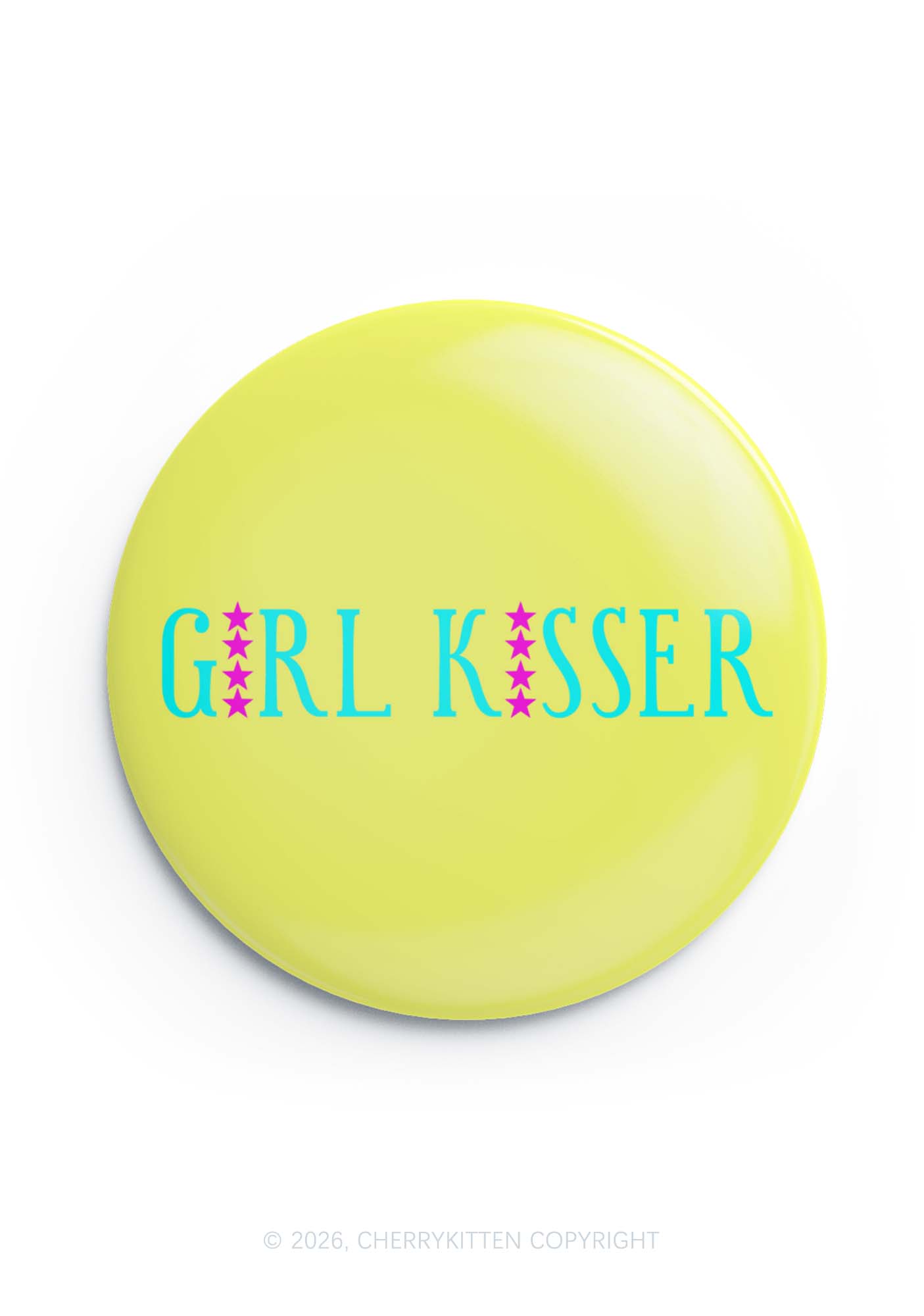 Yellow Girl Kisser Pride 1Pc Y2K Pin Badge Cherrykitten