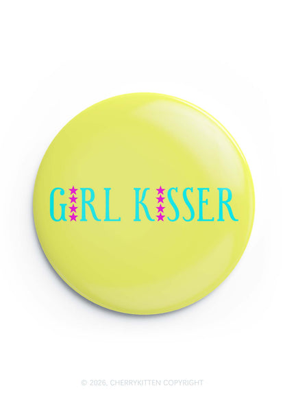 Yellow Girl Kisser Pride 1Pc Y2K Pin Badge Cherrykitten