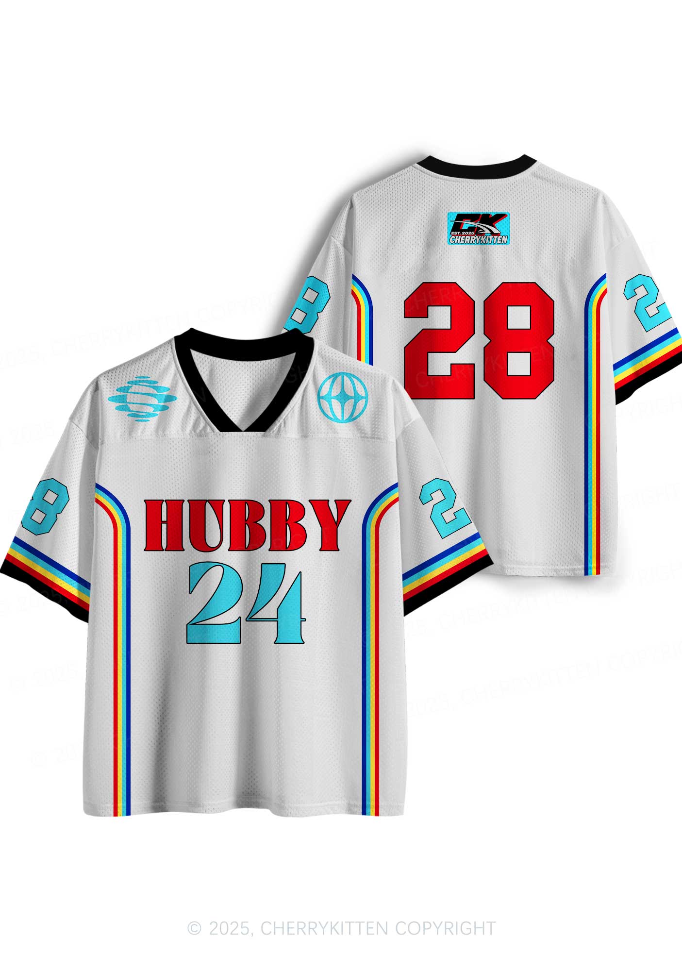 Custom White Hubby Valentine's Day Y2K Sport Jersey Shirts Cherrykitten