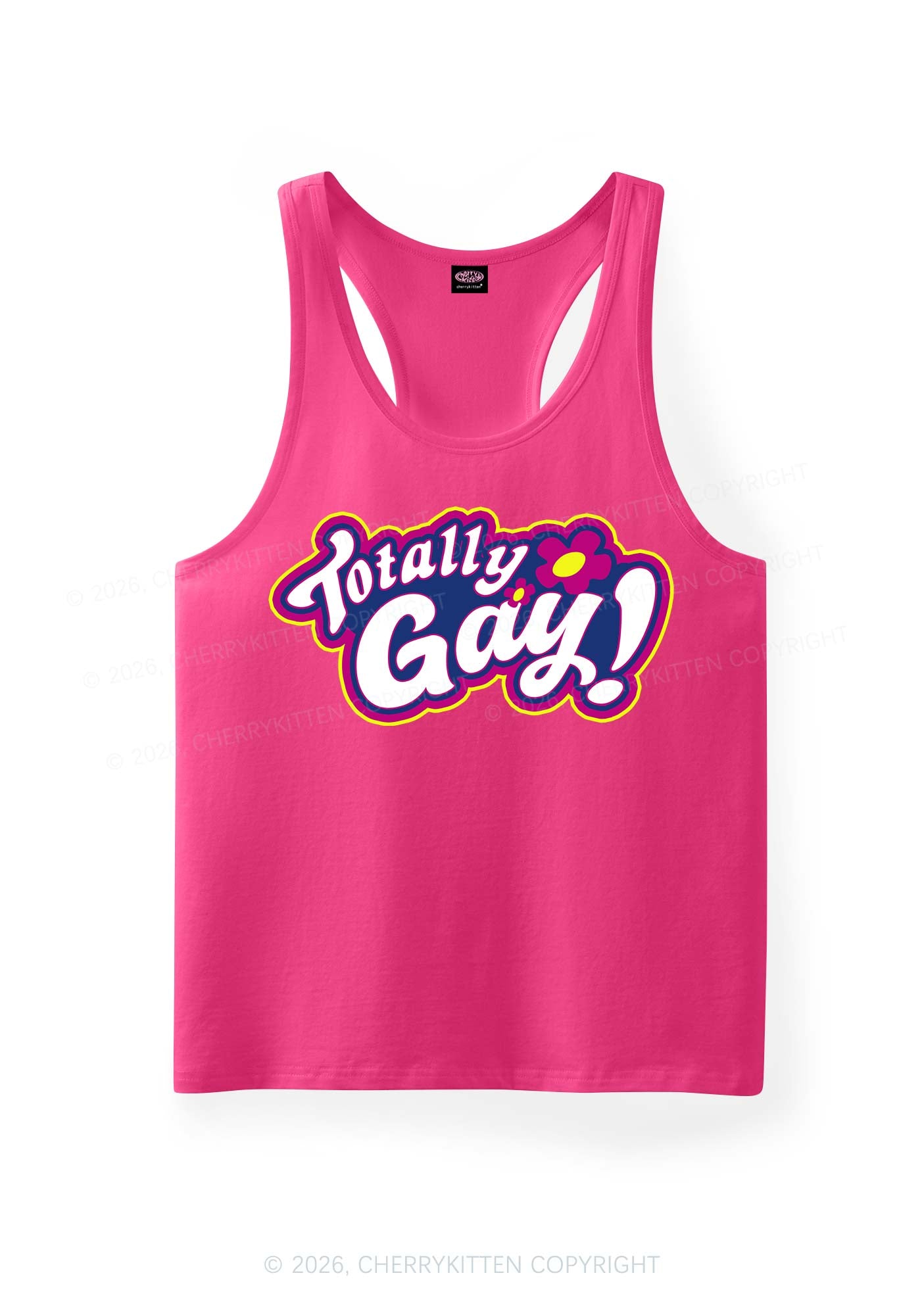 Totally Gay Pride Y2K Men Racerback Tank Top Cherrykitten