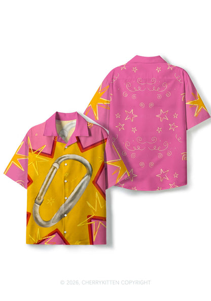 Retro Carabiner Star Pride Y2K Print Hawaiian Shirt Cherrykitten