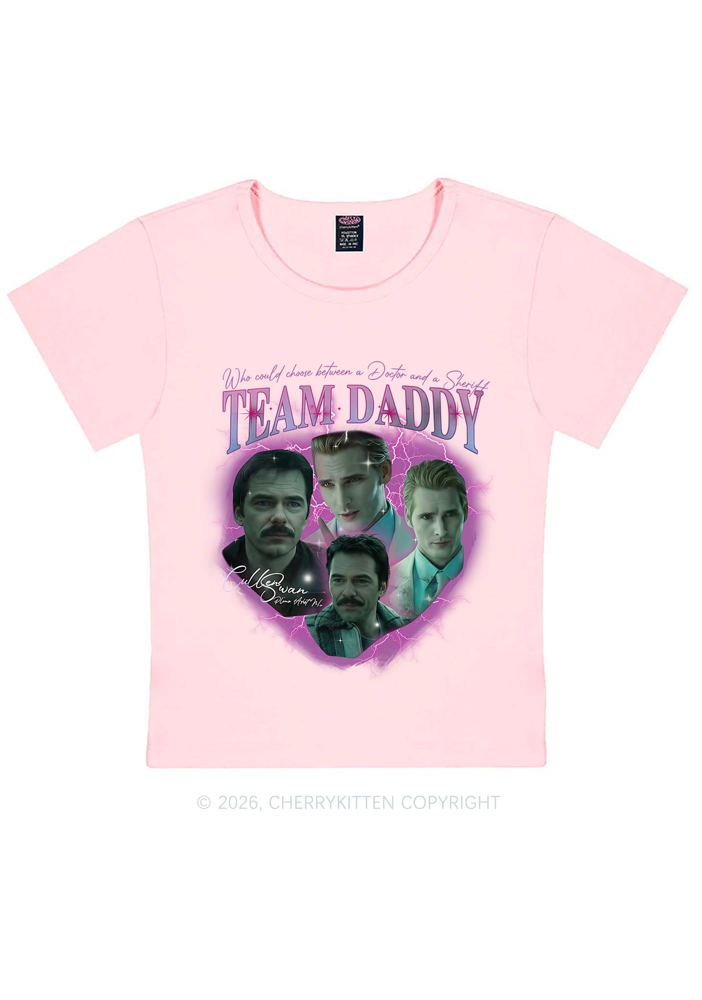 Team Daddy Y2K Baby Tee Cherrykitten