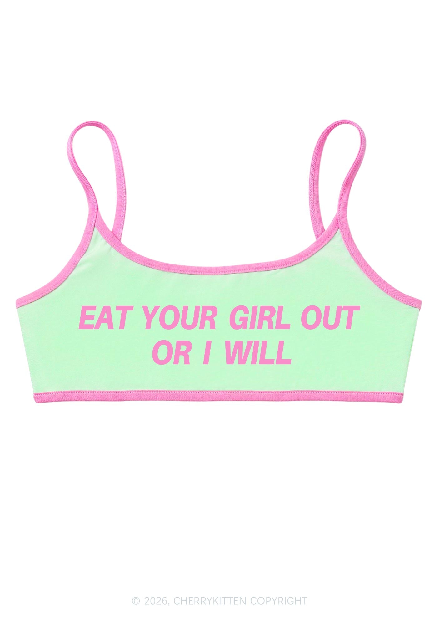 Eat Your Girl Out Pride Y2K Super Crop Cami Cherrykitten