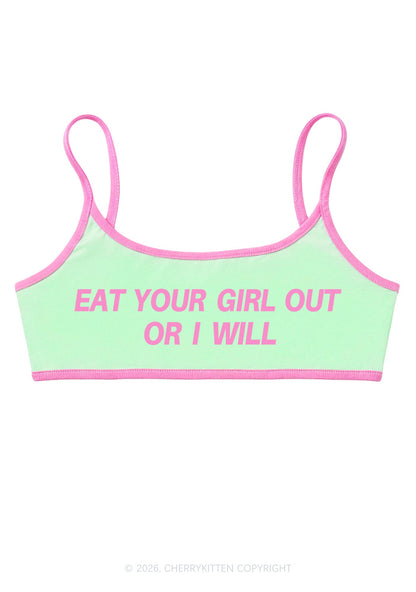 Eat Your Girl Out Pride Y2K Super Crop Cami Cherrykitten