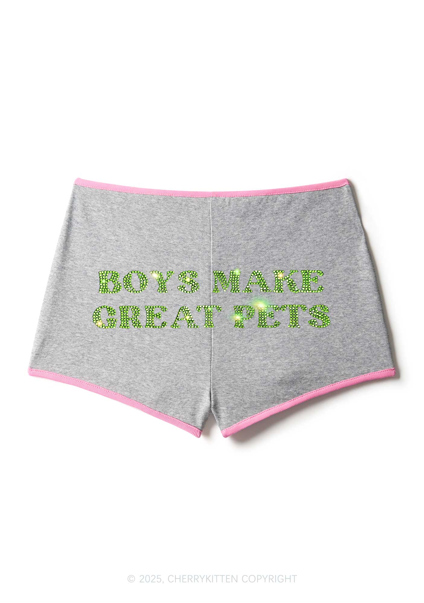 Rhinestone Boys Make Gr8 Pets Y2K Booty Shorts Cherrykitten