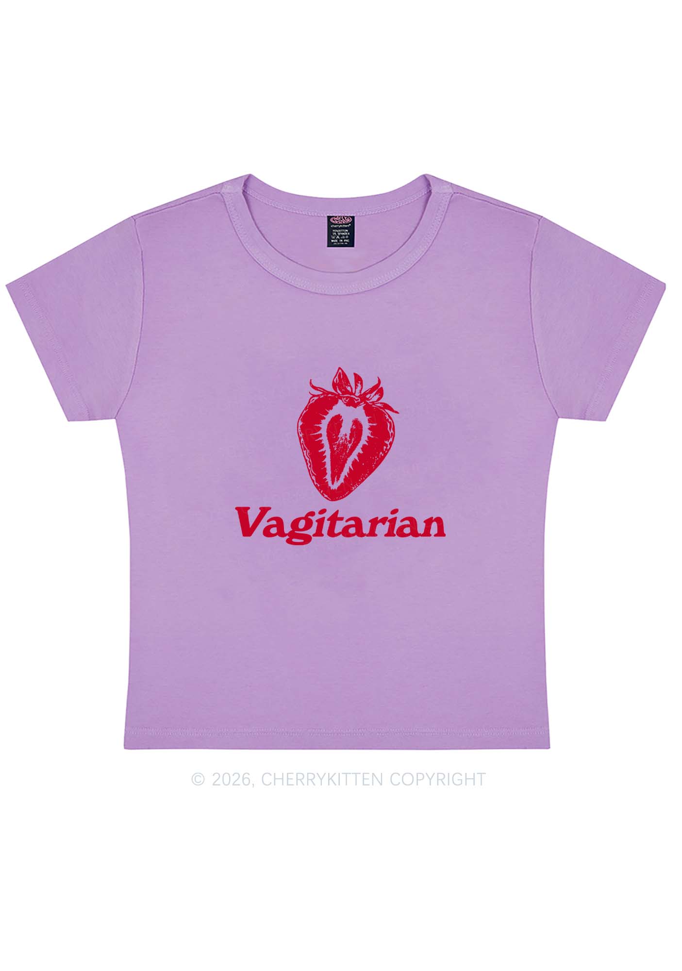 Vagitarian Strawberry Pride Y2K Baby Tee Cherrykitten