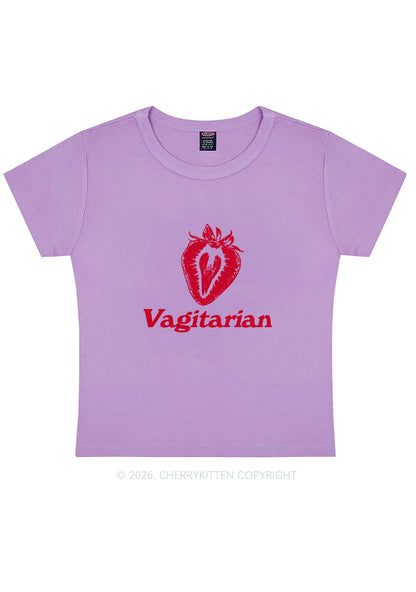 Vagitarian Strawberry Pride Y2K Baby Tee Cherrykitten