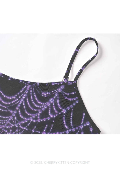 Glistening Spiderweb Y2K Mesh Cami Tank Cherrykitten