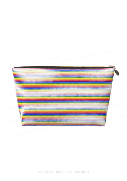 Rainbow Stripes Pride Y2K Makeup Bag Cherrykitten