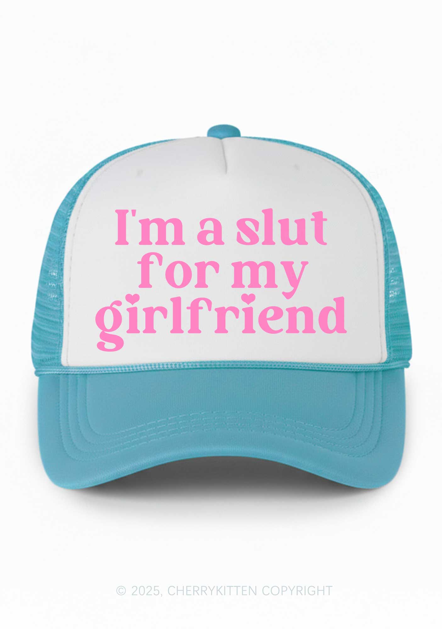 Slxt For My BF Valentine's Day Y2K Colorblock Trucker Hat Cherrykitten