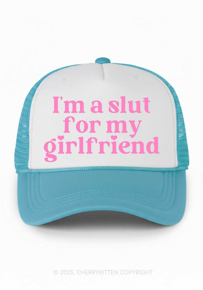 Slxt For My BF Valentine's Day Y2K Colorblock Trucker Hat Cherrykitten