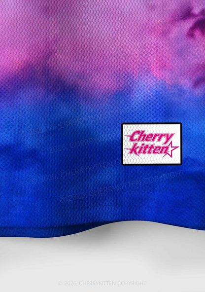 Custom Bisexual Flag Colors Pride Y2K Crop Sport Jersey Shirts Cherrykitten