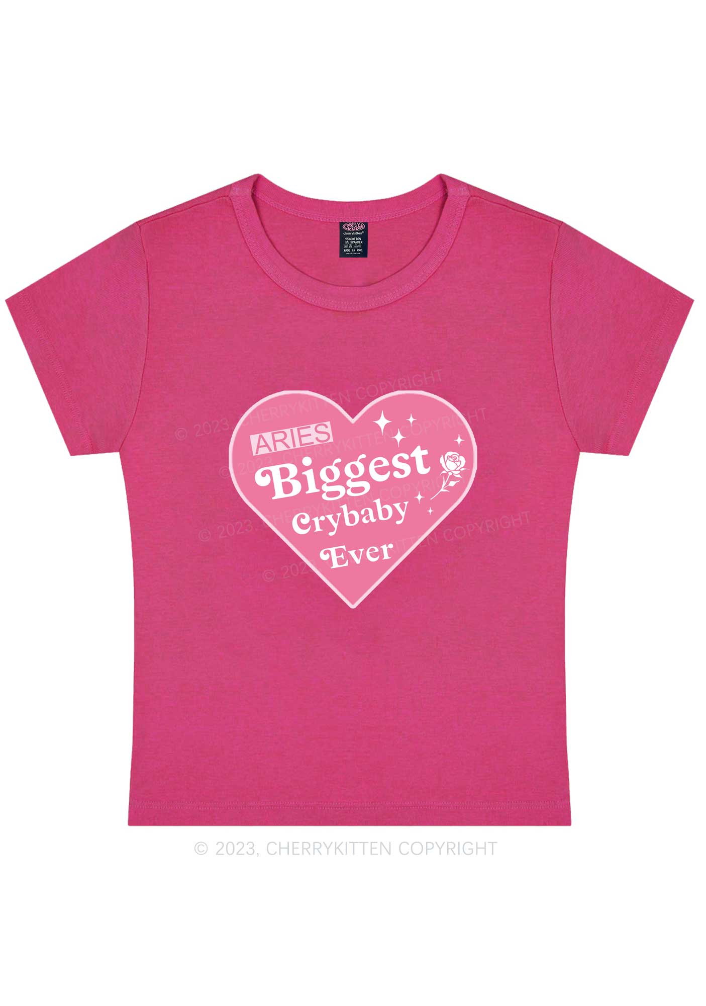 Curvy Aries Biggest Crybaby Ever Y2K Baby Tee Cherrykitten