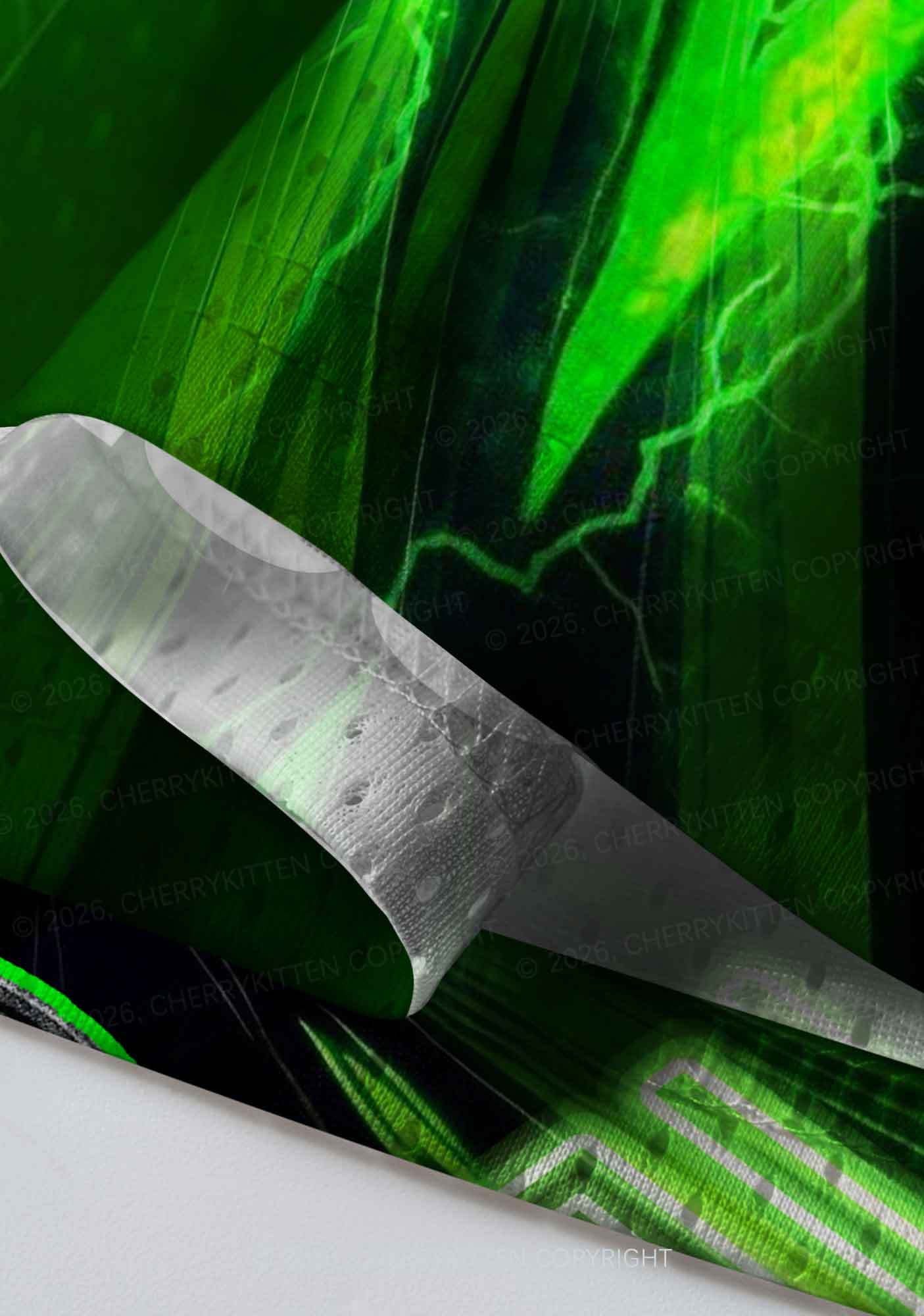 Green DnB Lightning Rock Y2K Sport Jersey Shirts Cherrykitten