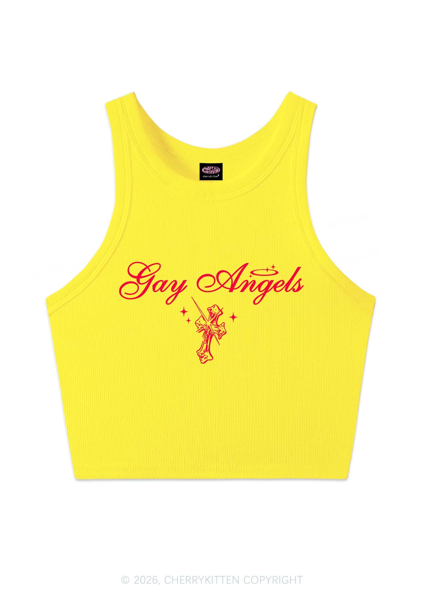 Gay Angels Pride Y2K Crop Tank Top Cherrykitten