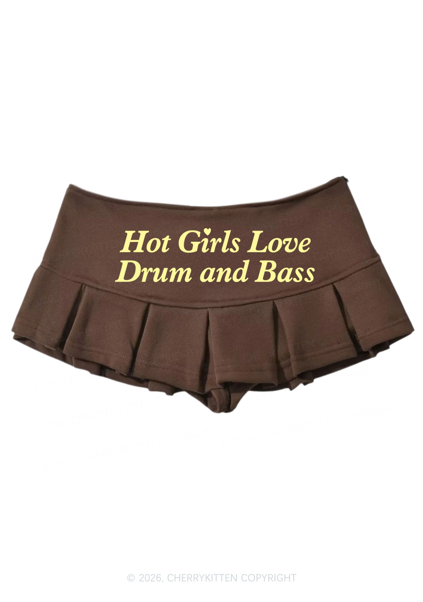 Hot Girls Love Drum And Bass Y2K Mini Pleated Skirts Cherrykitten