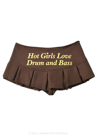 Hot Girls Love Drum And Bass Y2K Mini Pleated Skirts Cherrykitten