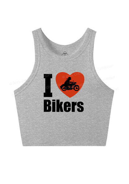 I Love Bikers Y2K Crop Tank Top Cherrykitten