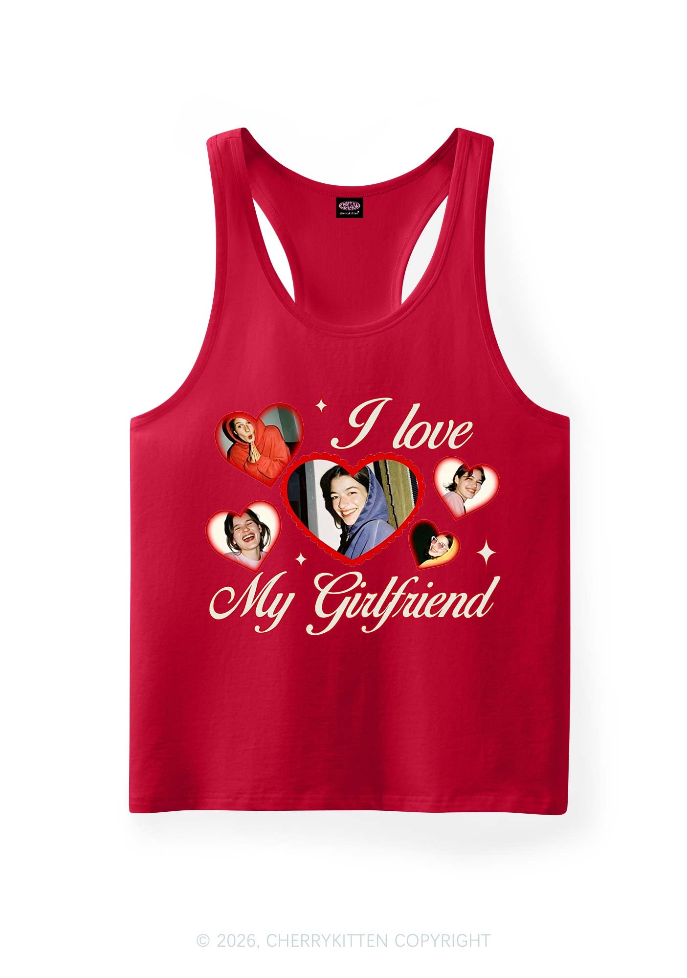 Custom Boyfriend Photos Y2K Men Racerback Tank Top Cherrykitten