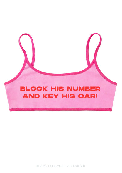 Block His Number Y2K Super Crop Cami Cherrykitten