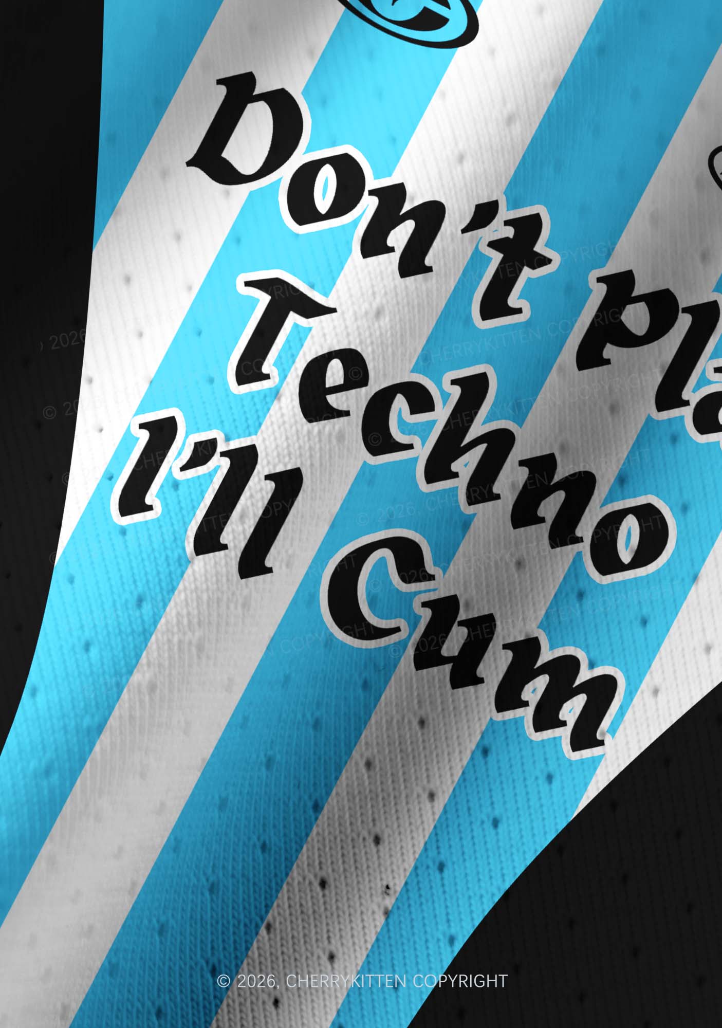 Skyblue Dont Play Techno Y2K Crop Football Jersey Shirts Cherrykitten
