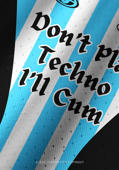 Skyblue Dont Play Techno Y2K Crop Football Jersey Shirts Cherrykitten
